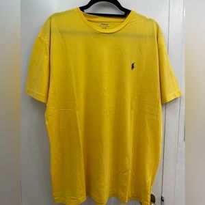 Yellow Polo Tee with Purple Logo